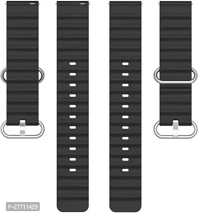 Sacriti P26BIN09 Compatible with AmazfitMiniBipUProLiteSGTS22eGalaxyActive2 20 mm Silicone Watch Strap Black-thumb3