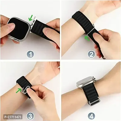 Sacriti Alpine Loop Straps Compatible with Watch 49mm 45mm 44mm 42mm Only Straps 49 mm Fabric Watch Strap Black-thumb5