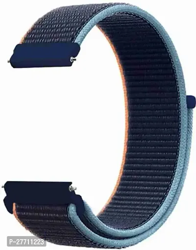 Sacriti 20 mm welcro nylon watch strap compatible with all type of 22 mm Fabric Watch Strap Navy Blue-thumb0