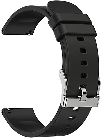 Sacriti Soft Silicon strap with silver buckle 22 mm Silicone Watch Strap Black pack of 2-thumb1