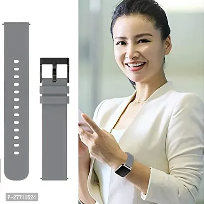 Sacriti Silicone Belt 22mm compatible with Noise Noisefit Active Smartwatch Sports Band 22 mm Silicone Watch Strap Greypack of 1-thumb3