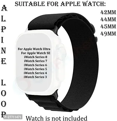 Sacriti Alpine Loop Straps Compatible with Watch 49mm 45mm 44mm 42mm Only Straps 49 mm Fabric Watch Strap Black-thumb4