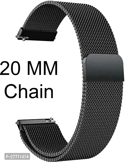 Sacriti Magnetic Chain Compatible for AmazfitGTS2MiniBipBipUProLiteGalaxy Active2. 20 mm Metal Watch Strap Black