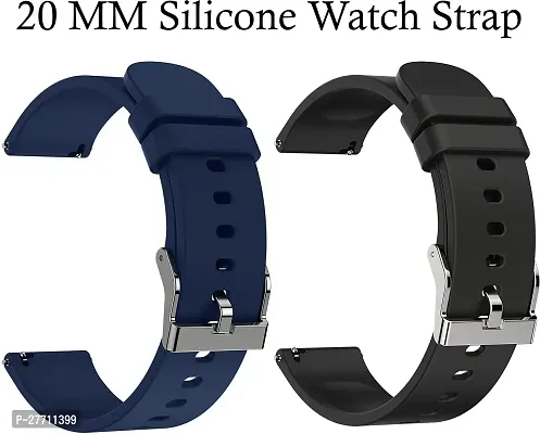 Sacriti Strap Compatible with AmazfitGTS2MiniBipProLiteGTS22eBipSGalaxy Active2 20 mm Silicone Watch Strap Navy Blue pack of 2-thumb0