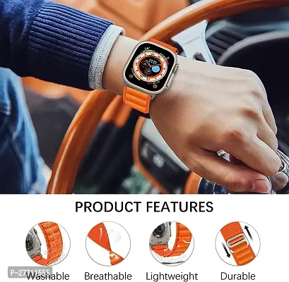 Sacriti Orange Alpine Loop Strap for Watch Series 12345678Ultra Compatible with 44 mm Synthetic Watch Strap Orangepack of 1-thumb4