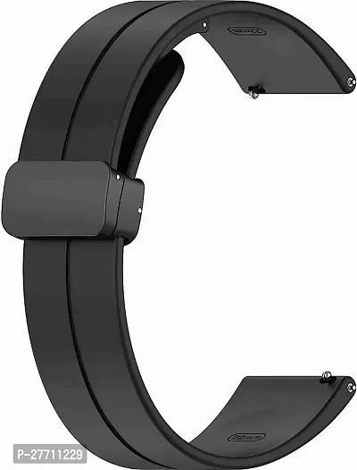 Sacriti Smart Watch Strap with Metal Magnetic Lock Claspsuitable for all 20 mm watches 20 mm Silicone Watch Strap Black