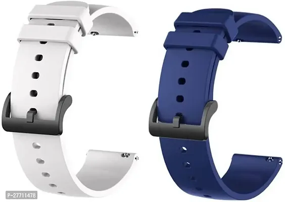 Sacriti Smart watch band strap belt 22mm for ladiesMens band Silicon White  Blue  22 mm Silicone Watch Strap Mullti Color pack of 2