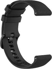 Sacriti P24BIN09 Strap Compatible with AmazfitGTS2 BipBipUProLiteBipSGalaxyActive2 20 mm Silicone Watch Strap Blackpack of 1-thumb2