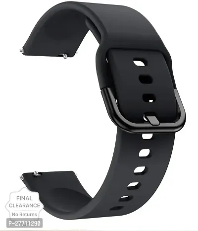 Sacriti Soft Silicone Strap Compatible with all 20 mm watces 22 mm Silicone Watch Strap Black-thumb0