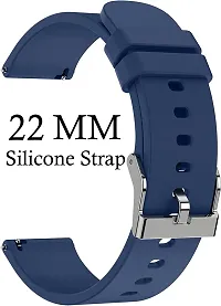 Sacriti Strap Compatible with Amazfit GTS2 MiniBipBipUProLiteBipSGalaxy Active 22 mm Silicone Watch Strap Blue pack of 2-thumb1