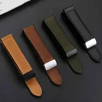 Sacriti Leather Bands with Magnetic Folding Buckle 22 mm Genuine Leather Watch Strap Blackpack of 1-thumb1