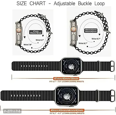 Sacriti Ocean Watch Strap For 22 MM 22 mm Silicone Watch Strap Blackpack of 1-thumb2