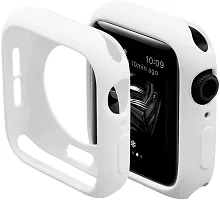 Sacriti Soft Silicone Case cover with Strap iWatch Series7654321SE 424445MM 43 mm Silicone Watch Strap White-thumb2