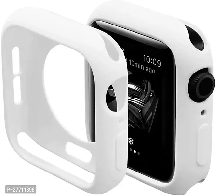 Sacriti Soft Silicone Case cover with Strap iWatch Series7654321SE 424445MM 43 mm Silicone Watch Strap White-thumb3