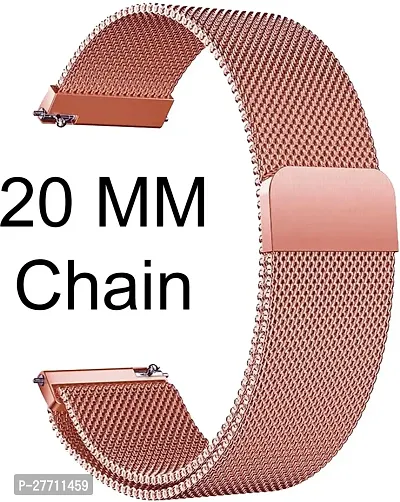 Sacriti Magnetic Chain Compatible for AmazfitGTS2MiniBipBipUProLiteGalaxy Active2. 20 mm Metal Watch Strap Rose Gold-thumb0