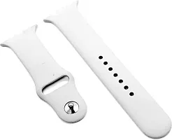 Sacriti Soft Silicone Case cover with Strap iWatch Series7654321SE 424445MM 43 mm Silicone Watch Strap White-thumb3