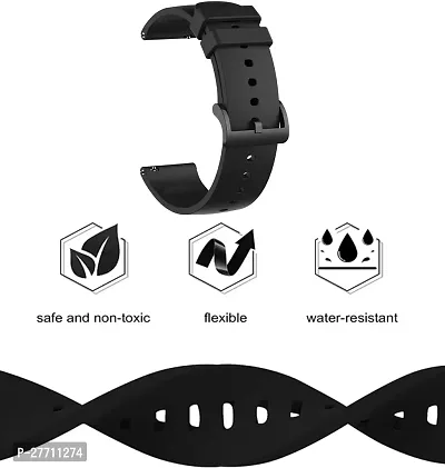 Sacriti Classic Soft Silicone Original 22mm Smartwatch Strap for 22MM Smart Watch 22 mm Silicone Watch Strap Black