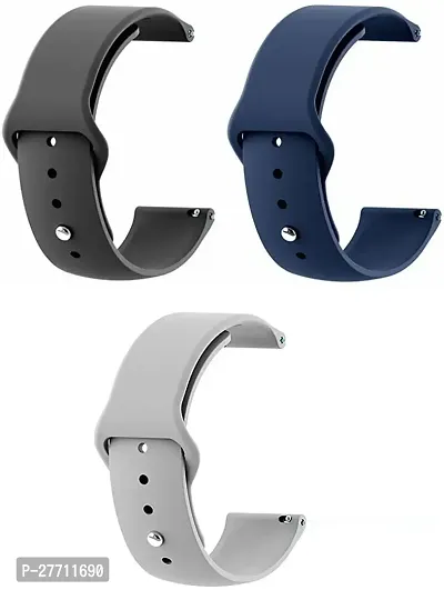 Sacriti 22MM Combo Smart Watch Strap Compatible for Noise ColorFit Pro 34max 22 mm Silicone Watch Strap Grey Black Dark Bluepack of 3