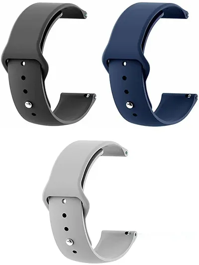 Sacriti 22MM Combo Smart Watch Strap Compatible for Noise ColorFit Pro 34max 22 mm Silicone Watch Strap Dark Bluepack of 3