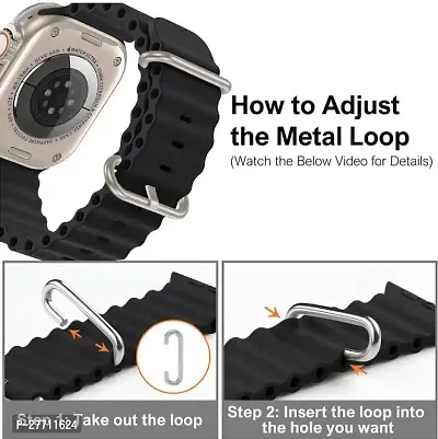 Sacriti Black ultra watch strap 42444648mm smart watch strap black strap 44 mm Silicone Watch Strap Blackpack of 1