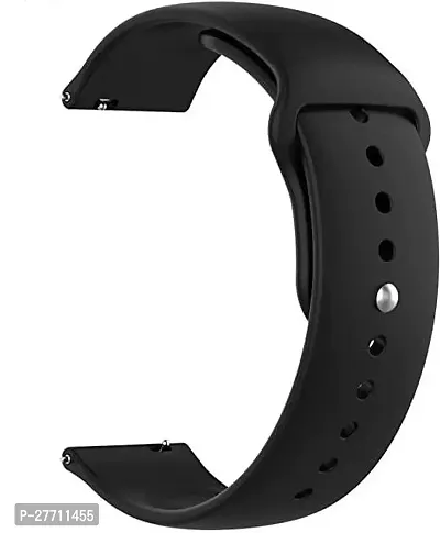 Sacriti Smart Belt button WS101 compatible with Realme watch 2 PRONoise ColorFit Pro 3 22 mm Silicone Watch Strap Black-thumb0