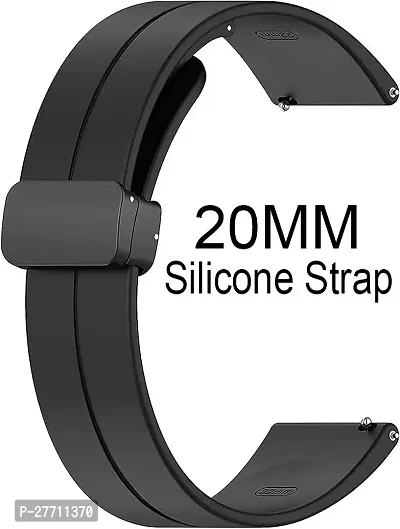 Sacriti P39BIN02 Compatible with AmazfitMiniBipUProLiteSGTS22eGalaxyActive2 20 mm Silicone Watch Strap Black