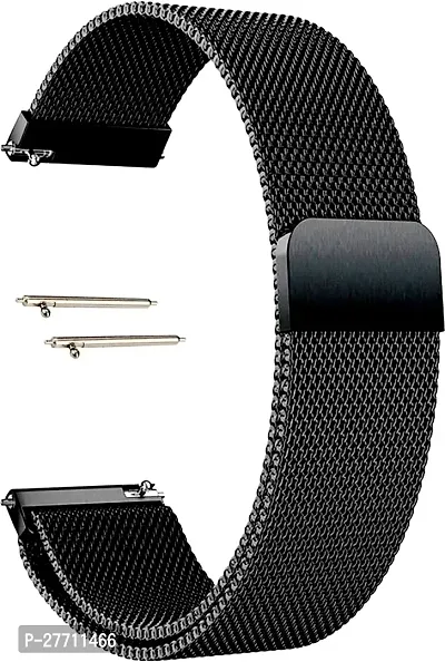 Sacriti 22 MM Metal Chain Strap Belt 22 mm Silicone Watch Strap Black-thumb0