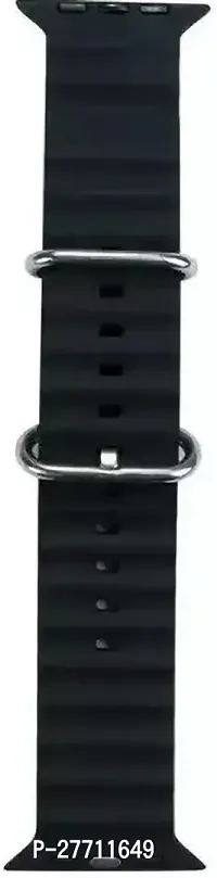 Sacriti Belt Strap for Watch Ultra 49 MM 45 mm 44 mm 42 mm 43 mm Silicone Watch Strap Blackpack of 1