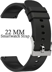 Sacriti Strap Compatible with Amazfit GTS2 MiniBipBipUProLiteBipSGalaxy Watches 22 mm Silicone Watch Strap Blackpack of 2-thumb1