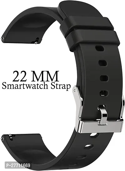 Sacriti Strap Compatible with Amazfit GTS2 MiniBipBipUProLiteBipSGalaxy Watches 22 mm Silicone Watch Strap Blackpack of 2-thumb2