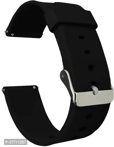 Sacriti Watch Strap Sillicon Belt 20mm for Noise ColorFit Icon Buzz Casual Brand Black 20 mm Silicone Watch Strap Black-thumb2