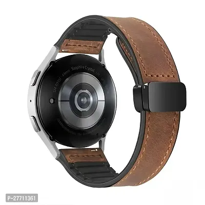 Sacriti Leather Bands with Magnetic Folding Buckle 22 mm Genuine Leather Watch Strap Brown