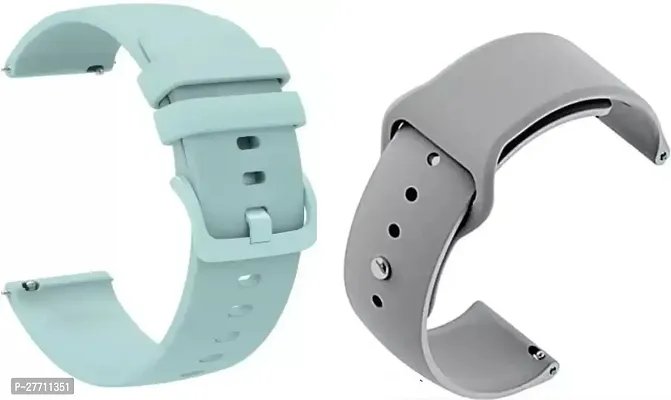 Sacriti Buckle Silicone Belt 22mm compatible with Noise Noisefit Active Sports Band 22 mm Silicone Watch Strap Light Green LIGHT GREY DOT pack of 2