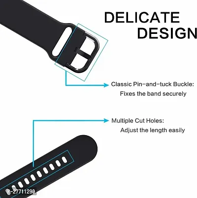 Sacriti Soft Silicone Strap Compatible with all 20 mm watces 22 mm Silicone Watch Strap Black-thumb2