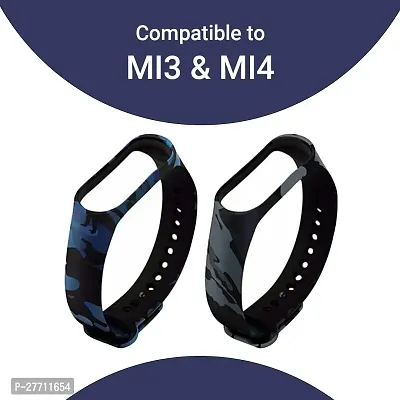 Sacriti Band Straps  2 Pcs Removable Straps ONLY for MI Band 3 and 4  MultiColour 0 mm Silicone Watch Strap Bluepack of 2