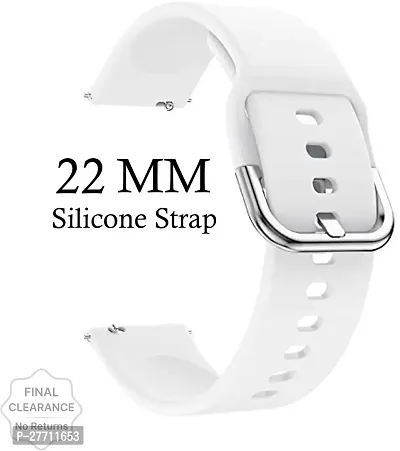 Sacriti Strap Compatible with AmazfitGTS2MiniBipProLiteGTS22eBipSGalaxy Active2 22 mm Silicone Watch Strap Whitepack of 1