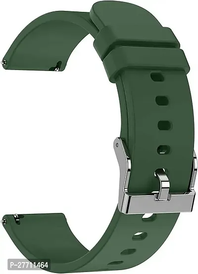 Sacriti Soft Silicone Strap Compatible with Ambrane Wise Glaze 22 mm Silicone Watch Strap Green-thumb0