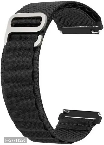 Sacriti Alpine loop with g buckle strap for all 22 mm watches 22 mm Fabric Watch Strap Black-thumb0