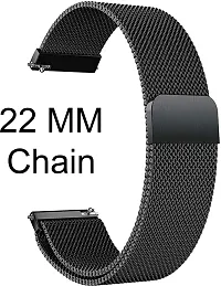 Sacriti Magnetic Chain Compatible for AmazfitGTS2MiniBipBipUProLiteGalaxy Active2. 22 mm Metal Watch Strap Black-thumb1