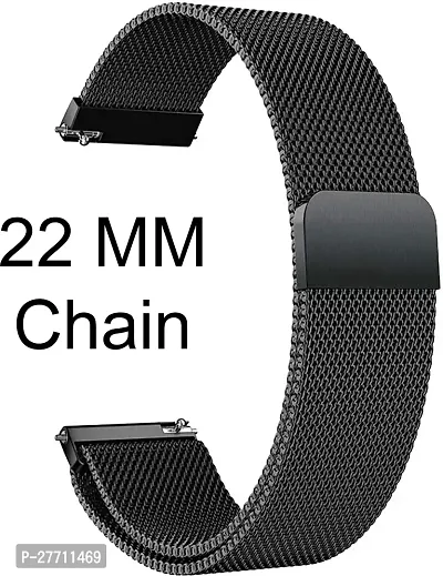 Sacriti Magnetic Chain Compatible for AmazfitGTS2MiniBipBipUProLiteGalaxy Active2. 22 mm Metal Watch Strap Black-thumb2