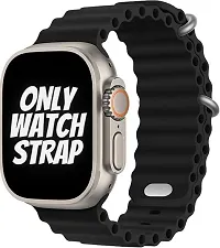 Sacriti Black ultra watch strap 42444648mm smart watch strap black strap 44 mm Silicone Watch Strap Blackpack of 1-thumb2