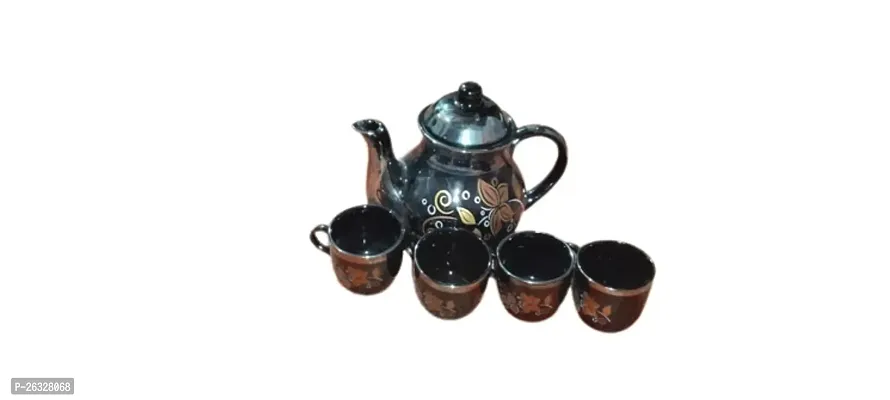 Useful Ceramic Tea Cups With Kettle- 5 Pieces