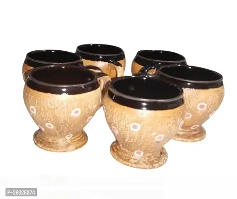 Useful Ceramic Hand Painted Cups- 6 Pieces