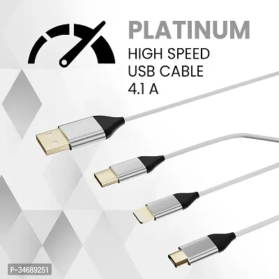 Silver Micro USB Cable For Charging-thumb2