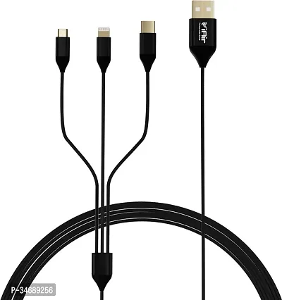 Black 3-in-1 Cable For Charging-thumb0