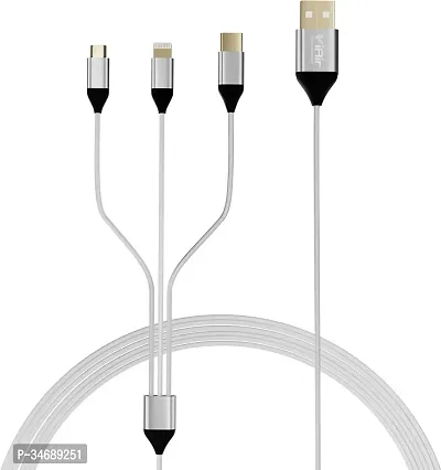 Silver Micro USB Cable For Charging-thumb0