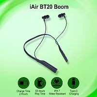 IAIR B20 Boom 50 Hrs Playtime | Dual Pairing | ASAP Charging | Crystal Clear Sound | Bluetooth Neckband (Black)-thumb1