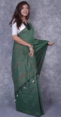 Beautiful Cotton Green Woven Design  Saree with Blouse piece For Women-thumb2