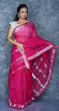 Beautiful Cotton Red Woven Design  Saree with Blouse piece For Women-thumb2