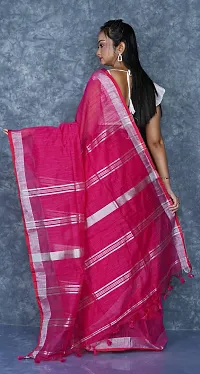 Beautiful Cotton Red Woven Design  Saree with Blouse piece For Women-thumb1